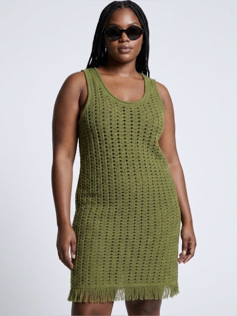 NWT RECYCLED POLYESTER & COTTON CROCHET DRESS